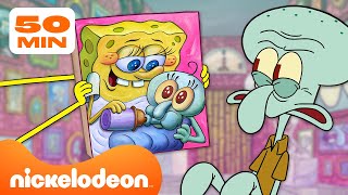 SpongeBob  De beste momenten in Octos huis  Compilatie van 50 minuten  Nickelodeon Nederlands [upl. by Enelyak]