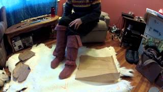 RainbowBrights Deer Hide Use  Make Moccasins part 1 [upl. by Ahsela]