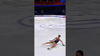 Anna Shcherbakovas fall at the World championships 2021 figureskating annashcherbakova sports [upl. by Tatman]