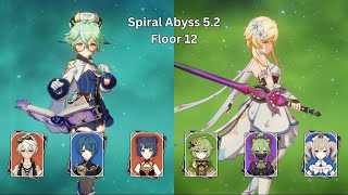 Spiral Abyss 52 Floor 12 Full Star  Sucrose National amp Kuki Hyperbloom [upl. by Dominik]