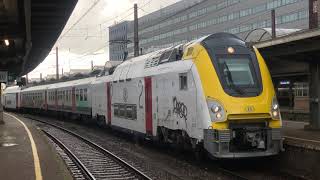 NMBS M7M4 en M4HLE18 vertrekken uit Brussel Zuid [upl. by Acima]