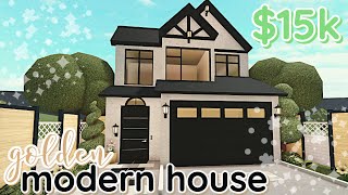 Gold 15k Bloxburg Modern House Build 2 Story WITH VOICE [upl. by Nosduj]