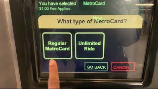 How to buy New Regular MetroCard New York City Train TicketsUnlimited MetroCard or Refill MetroCard [upl. by Airetahs]