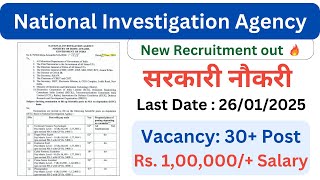 NIA Recruitment 2024 NIA Vacancies For Scientific Post Apply Now [upl. by Felic]