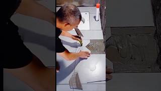 The process of tiling the diamondshaped floor drain in the bathroom [upl. by Meeharb]