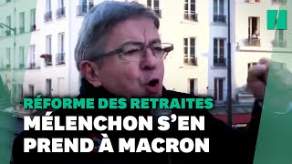 quotSoyez mauditquot JeanLuc Mélenchon exhorte Emmanuel Macron à renoncer à sa réforme des retraites [upl. by Selemas]