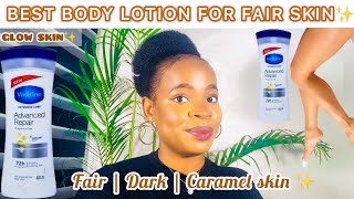 BEST BODY LOTION FOR FAIR SKIN GLOWING SKIN Vaseline Advanced Repair Lotion Review  Glow skin [upl. by Einiffit105]