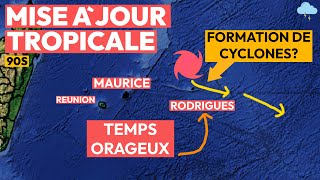 Formation possible du cyclone Djoungou menace de pluie pour Rodrigues [upl. by Gnil]