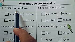 Formative Assessment 7 English Class 45Grade 45 English formative Assessment part 7 [upl. by Ayn]