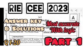 RIE CEE 2023 LEVEL 1 ANSWER KEY BY DCS LEARNING ACADEMY PART 1Q 120ENGLISH PROFICIENCY [upl. by Enalb92]