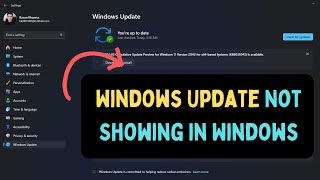 How to Fix Windows Update Not Showing in Windows 11 [upl. by Sanburn]