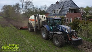 2022  Bouwland bemesten  van der Schors  New Holland T7270  Kaweco  Injecting slurry  Gülle [upl. by Nitsraek]