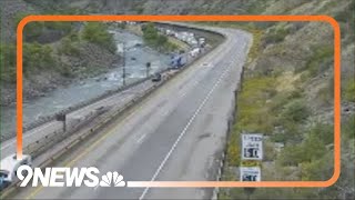 I70 closed near Glenwood Canyon after semi crash [upl. by Brozak]