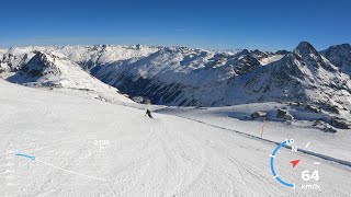 Corvatsch 3303m Skiing from the highest peak in StMoritz 4K [upl. by Sivrup]