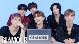 Monsta X Watches Fan Covers on YouTube  Part 1  Glamour [upl. by Enwad]