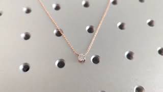 Attached Diamond on Chain 14K Gold Diamond Necklace Lab Grown Diamond Solitaire Necklace [upl. by Yearwood]