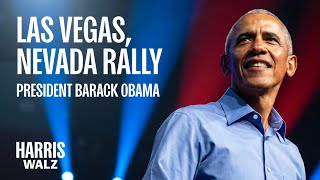 President Barack Obama Speech at Nevada Rally for HarrisWalz [upl. by Kcirddehs]