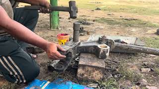 Truck bell crank repair  truck Murga pin bush replacement  Subratamechanic [upl. by Avah]