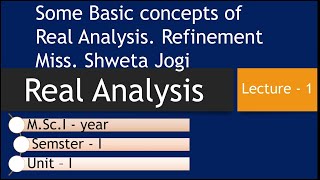 Lect 01 Real Analysis MSc I Mathematics Riemann Stieltjes integral Miss Shweta Jogi [upl. by Waldos787]