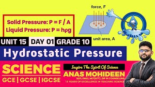 G10  U15  HYDROSTATIC PRESSURE  DAY 01  03RD OF OCT  SCIX SCIENCE CLASS  ANAS MOHIDEEN [upl. by Unders34]