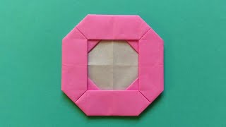 【折り紙】『 O 』の折り方 アルファベット ☆Origami☆ Folding paper into the figure of 『 O 』 of the alphabet 簡単な折り紙の作り方 [upl. by Mahala]