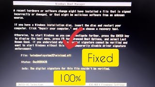 FixedWinloadefi file digital signature couldnt be verified 0xc0000428 error [upl. by Alvar296]