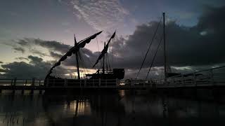 Notorious Espain Caravel sailing ship Laurieton Camden Haven New South Wales Sunrise timelaps [upl. by Namyac]