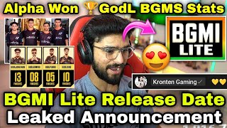 LoLzZz React On Alpha 7 Won PMWC 😮amp Leaked BGMI Lite Date ✅ No More BGMI On Low Device 😢GodLike Kill [upl. by Smailliw]