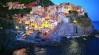 Cinque Terre at Night Ambience  The Seaside Village of Manarola [upl. by Takken]