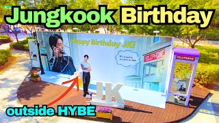 BTS Jungkook Birthday Project 2024 Around HYBE Building on JK Birthday Weekend [upl. by Elyag]