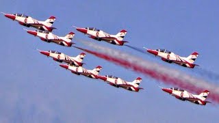 quotSilver Starsquot Formation Aerobatic Airshow  10 x K8E Jets  Egyptian Airforce  AFW Low Passes [upl. by Mozes]