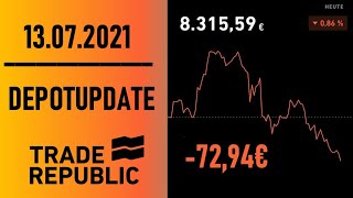 7294€ 💥 AMC Aktie sinkt weiter VISA stark 💥 TRADE REPUBLIC Depot vom 14072021 [upl. by Meela725]