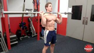 How To Standing StraightBar Military  Overhead Press [upl. by Aennil]