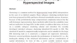 Nonlocal Means Regularized Sketched Reweighted Sparse and Low Rank Subspace Clustering for Large Hyp [upl. by Aihselef]