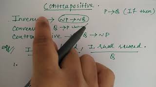 converse inverse and contrapositive example  discrete mathematics  HINDI  Niharika Panda [upl. by Kittie]