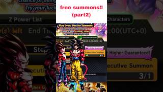 Free summons part2 dbl dragonballlegends dblegends [upl. by Acilegna]