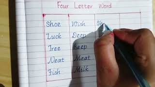 Four Letter words Mono cursive writing practice [upl. by Laural]