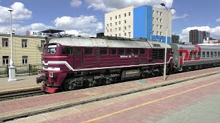 Mongolia russian passenger train is ready to leave Ulaanbaatar Mongolian railway [upl. by Talich]