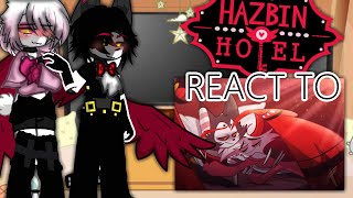 Hazbin Hotel react to Husk and Angel  Huskerdust  Angst  fluff [upl. by Damicke]