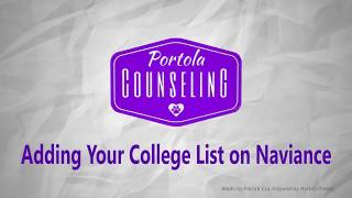 Adding Your College List on Naviance [upl. by Eetse]