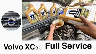 Volvo xc60 full service  Oil gauge location  Oil filter replace [upl. by Starks]