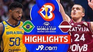 Latvia 🇱🇻 Dominates Brazil 🇧🇷 and Secures Spot in QuarterFinals  J9 Highlights  FIBAWC 2023 [upl. by Ykcir572]