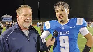 Antonio Castorena Olympic Trojans QB Talks after 27 to 12 Win over North Kitsap [upl. by Hgiel384]