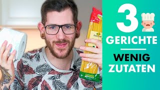 3 EINFACHE REZEPTE MIT WENIG ZUTATEN  SCHNELL amp VEGAN [upl. by Kantos749]