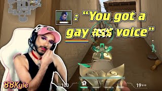 Twitch streamer TROLLS homophobic Valorant player [upl. by Oelak]