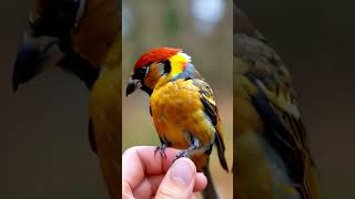 Crossbill Follow for more Beautiful Birds Beautiful wild bird on my hand [upl. by Valda]