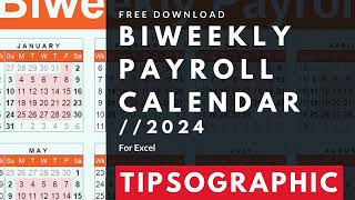 FREE Biweekly Payroll Calendar Excel  2024 [upl. by Iiette]