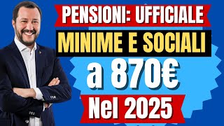 🔴 NOVITÀ PENSIONI 👉 MINIME a 870 EURO NUOVO AUMENTO nel 2025ARRIVANO LE PRIME CONFERME DA INPS📈 [upl. by Powel]