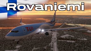 MSFS Winter has Arrived Unbelievable approach into Rovaniemi  TUI 737 [upl. by Inoliel]