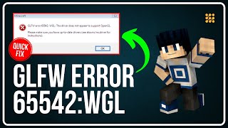 How To Fix Minecraft GLFW Error 65542 WGL  The Driver Does Not Appear To Support OpenGL  TLauncher [upl. by Iney]